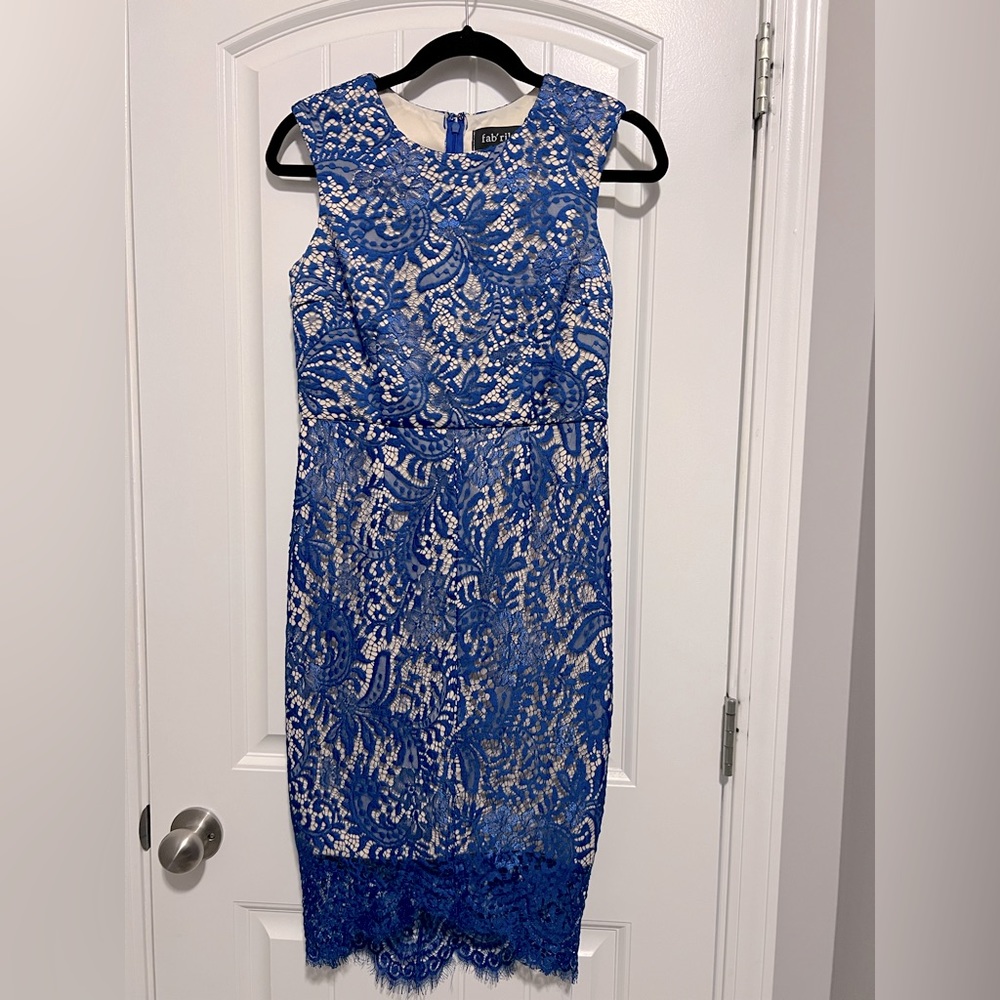 Fab’rik royal blue lace midi dress